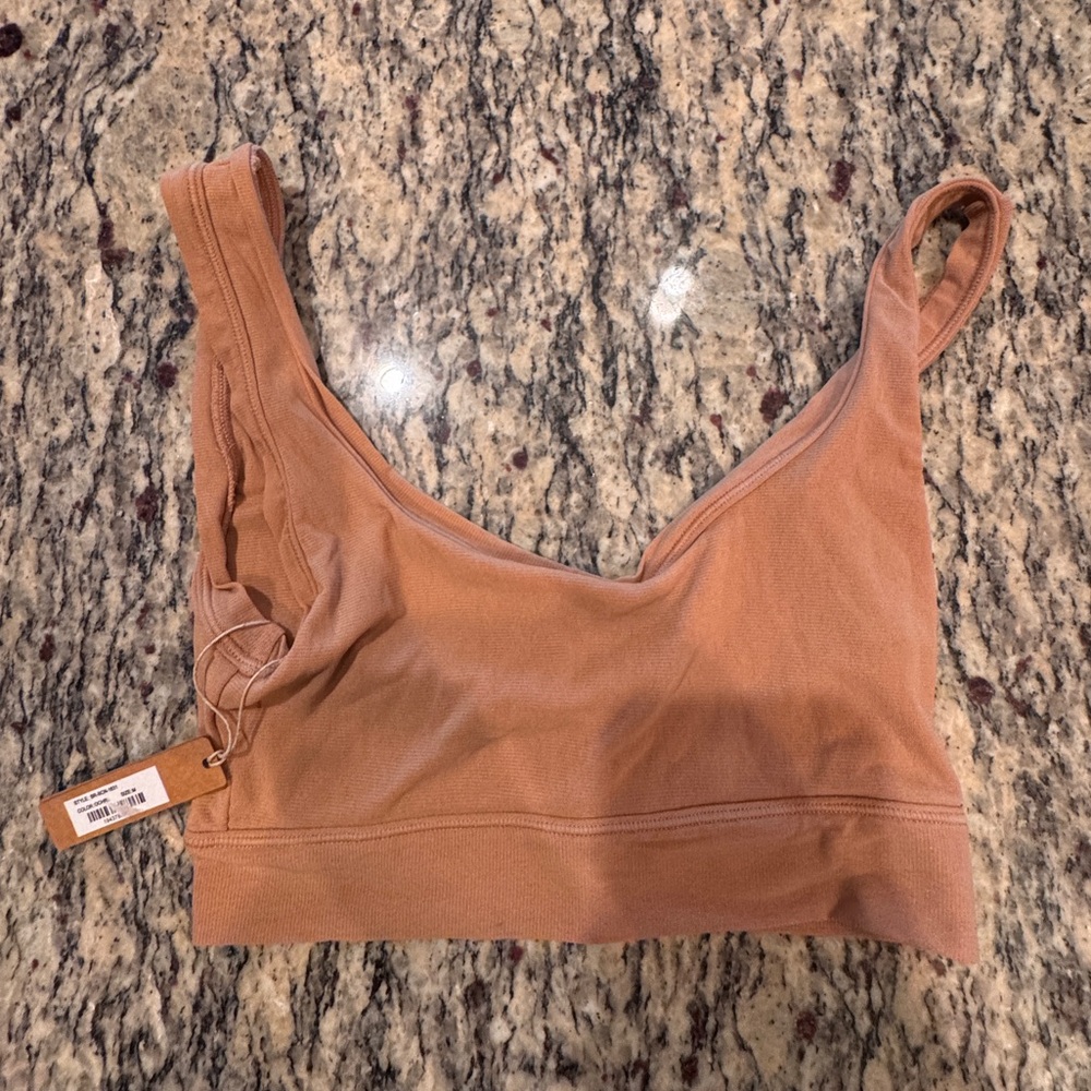 NWT SKIMS Medium Summer Mesh Scoop Neck Bra Ocher Tan - Picture 2 of 6